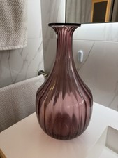 Purple 40cm Glass Ribbed Vase