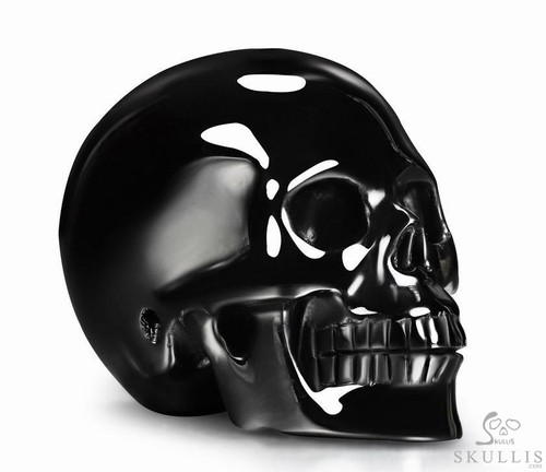 Black obsidian carved - black,