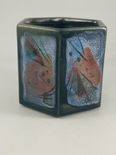 Vintage Hexagonal Abstract Pottery Plant Pot Planter