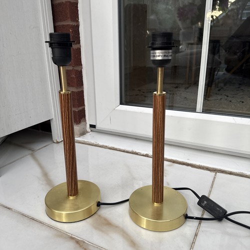 Pair gold metal table - pair, lamps-