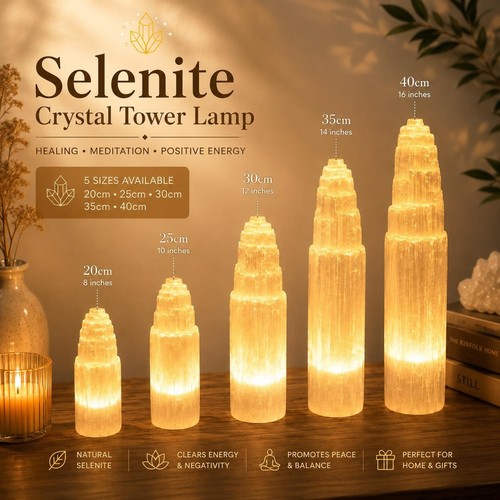 Natural selenite crystal - natural, tower