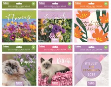 2025 Flip Over Desk Top Calendar Month to View Free Standing Assorted Designs