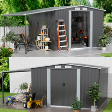 Metal Garden Shed 8 X 6, 8 X 8, 8 X 10 ft Storage Shed House with Extended Roof