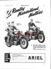 1954 Advert ARIEL 'Hunter KH & Huntmaster FH' Motorcycles Original Print Ad 730A