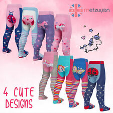 1 or 2 Pairs Baby Girls Tights Cotton Rich Anti Slip Grip Unicorn Ladybird 0-24M