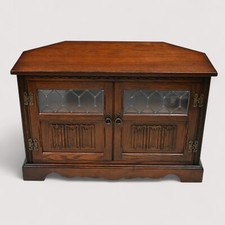 Old Charm Corner TV Stand Video Cabinet Tudor Brown Model 2264 FREE UK Delivery*