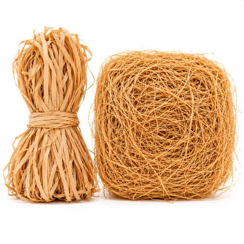 Natural raffia craft ribbon - natural,