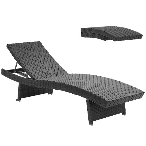 Outsunny rattan sun lounger - outsunny, pe