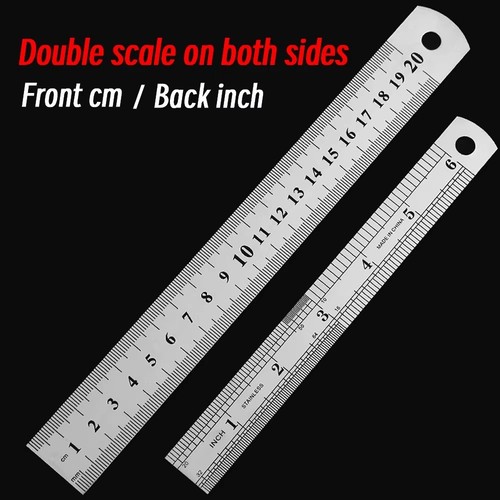 Stainless steel metal ruler - 6",