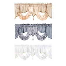 No Tool Needs Window Scarf Curtain Valance with Tassels Home Enhancement Decors