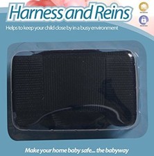 Walking Harness & Reins -- For Baby, Toddler or Kids -- Age: 6 m+- Colour: Black