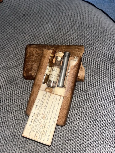 Antique wooden first aid kit - antique,