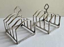 Beautiful pair 2 Adie Brothers Birmingham sterling silver toast rack 1947