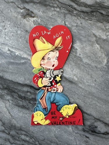 Vintage valentine cute cowboy - valentine,