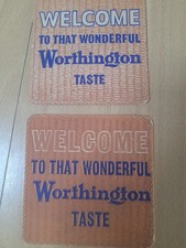 Two Worthington Brewery Beermats