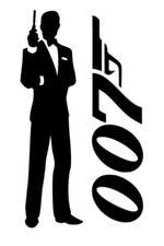 James Bond 007 Silhouette Vinyl Decal Sticker Custom number