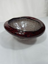 A Kralik Crackle Glass Bowl