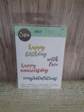 Sizzix Script Sentiments Thinlits Die Set - 665089