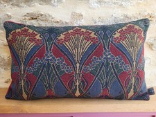 Liberty Ianthe Classic Cotton Red Tapestry & Claret Velvet Fabric Cushion Cover