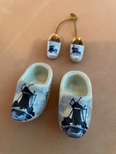 vintage delft pottery clogs and miniature clogs