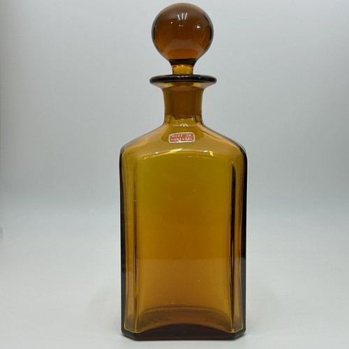 Amber square glass - amber, decanter