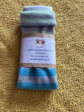 GIFT/MED/STRIPES/100% Used XXX long cashmere fingerless gloves/wrist warmers