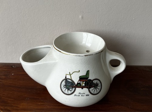 Vintage cream ceramic shaving - cream,