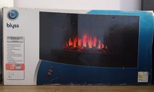 Blyss Fulton 1900W Wall Hung Electric Fire– Black LED Flame, Remote, Barely Used