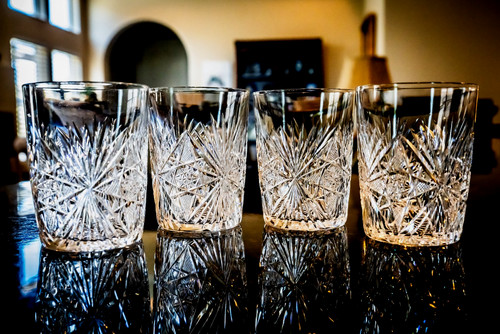 Set vintage cut glass - set,