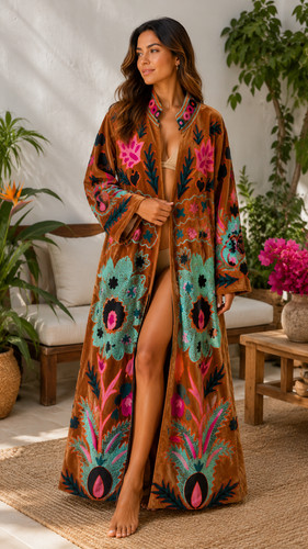 Handmade multi velvet suzani - handmade,