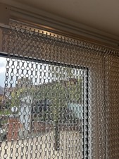 Aluminium Door Screen Curtain Metal Fly Chain Pink Silver Commercial Xterminate