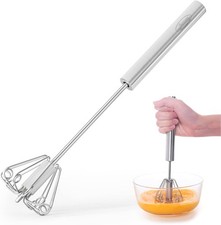 Whisk Stainless Steel Semi Automatic Whisk Blender Egg Beater Milk Frother