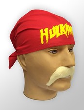 Hulk Hogan Hulkamania Fancy Dress Headset WWE 90s Wrestler Costume Kit - Red