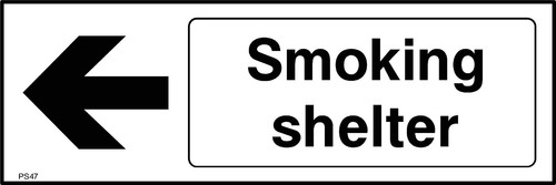 Smoking shelter sign - shelter,