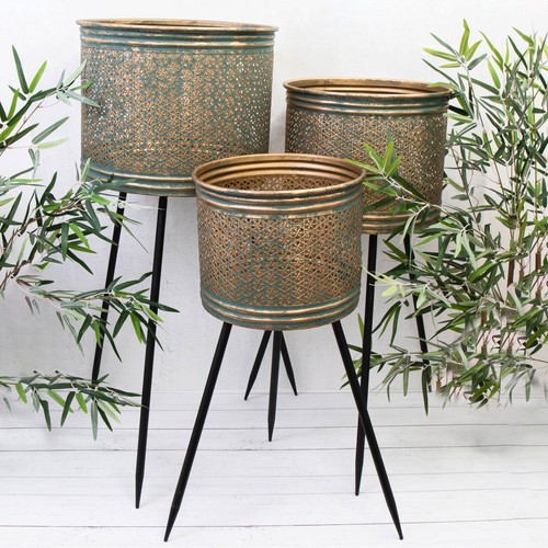 Large gold teal metal - large,