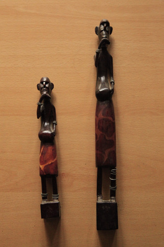 African wooden figures tall