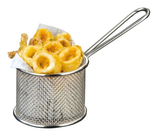 Chip basket round with - round, handle