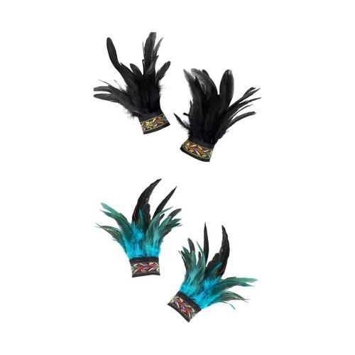 Feather wrist cuffs - feather,