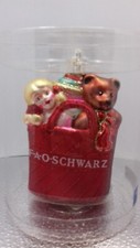 Vintage FAO Schwarz Christmas Tree Hanging Decoration : Shopping Bag Doll, Teddy