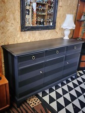 Stag Minstrel Solid Wood Black Sideboard Drawers Storage Cabinet Cupboard Unit