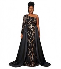 Size 16 Black One Sleeve Maxi