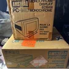 Amstrad PC1640 DD PC RARE VINTAGE with original  MONITOR KEYBOARD PC-MD UNTESTED