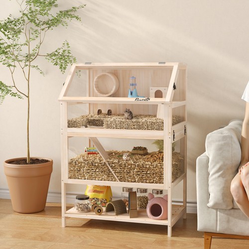 Wooden hamster cage - wooden,