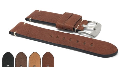 22mm distressed leather watch - leather,