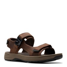 Clarks Men's Saltway Trail Sport Sandal Dark Brown Leather 11.5 Wide