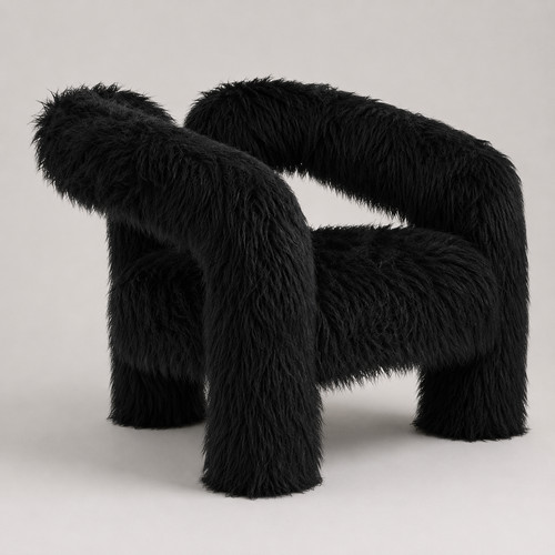 Black faux sheepskin - sheepskin, fur