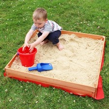 Wooden sand pit kids - wooden, 90x90cm