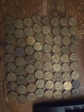 Brass three pence coins 1936 -