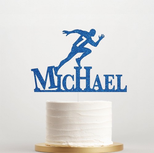 Personalised male runner cake - male,