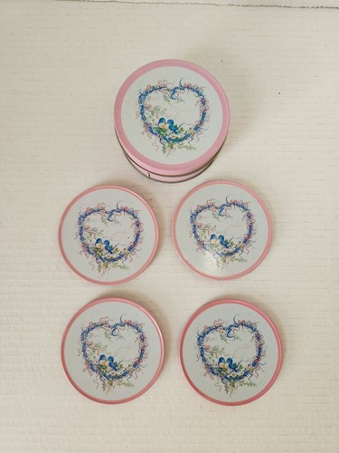 Vintage coasters tin pink - vintage, in